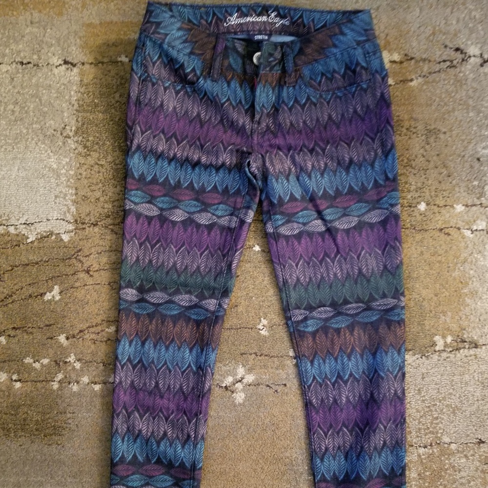 American Eagle Leaf multi-colored jeans